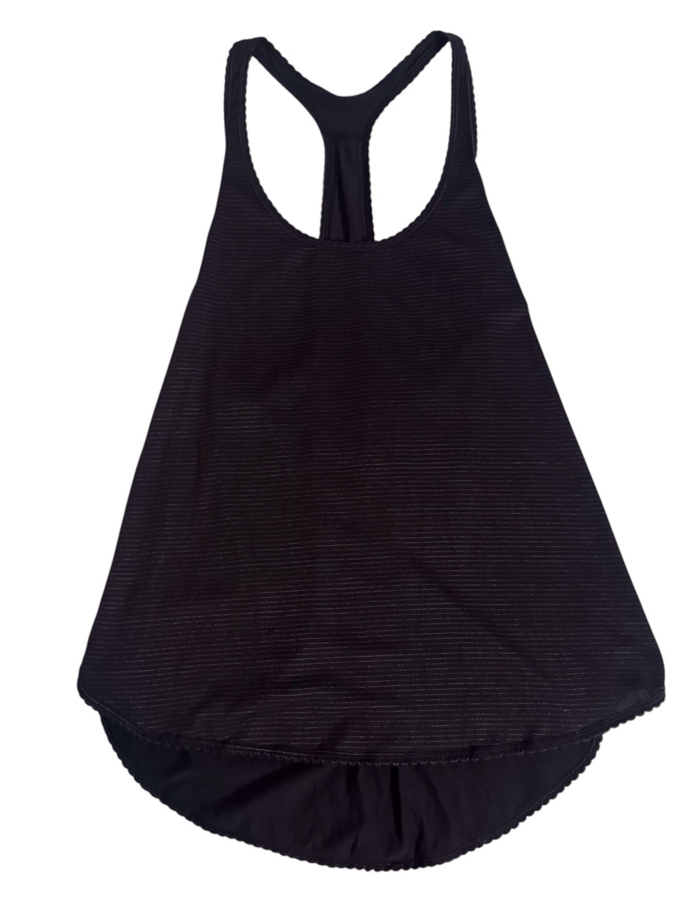 Lululemon Size 6 Black Stripe Tank Top Athletic Athleisure Stretch Gym Yoga